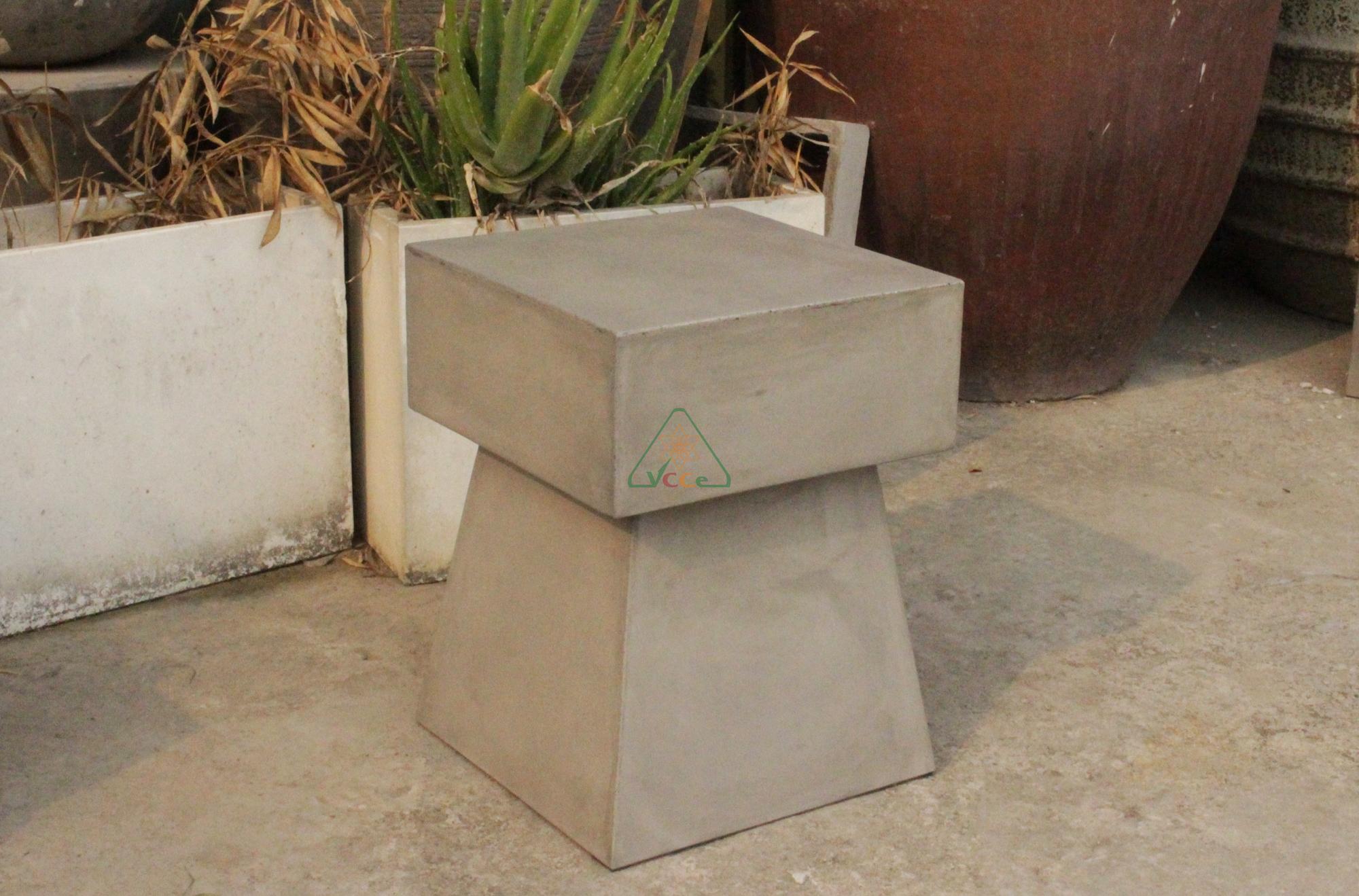 Square concrete stool